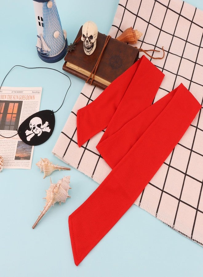CUBACO Pirate Accessories for Women Men, 6PCS Red Pirate Head Bandana and Eye Patches for Halloween Cosplay Party Favors Supplies Renaissance Dress Accessories Bulk Adult - Image 5